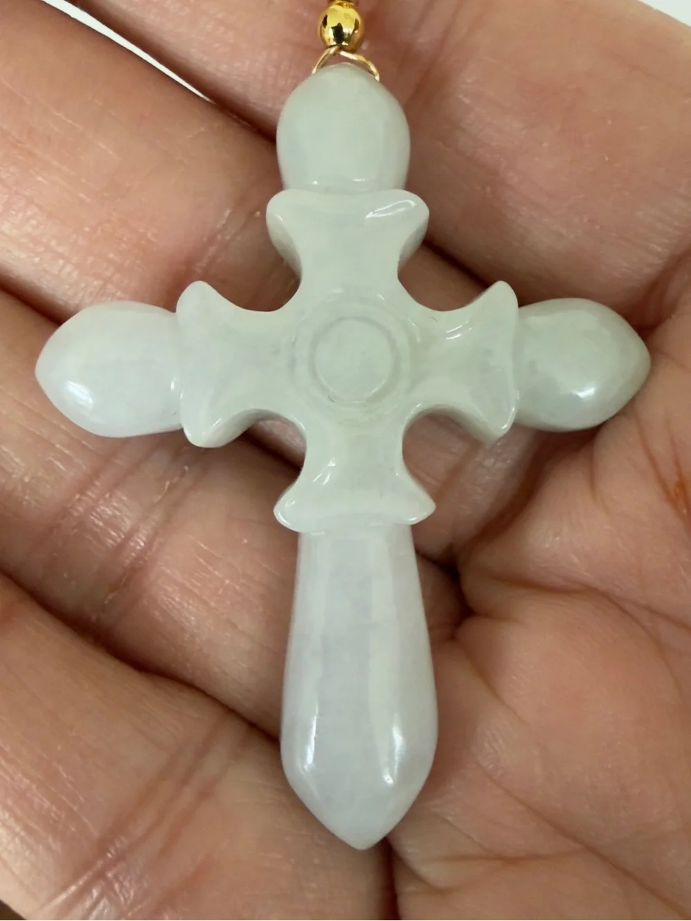Certified Grade A Burma Jade Cross Pendant